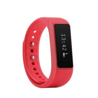 Bluesky Moondeal I5 Plus Touch Screen Bluetooth Smart Bracelet Sports Wristband, Red (Intl)