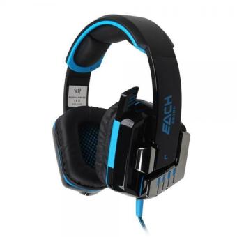 Stereo Gaming Headphone Headset Headband with Mic LED Light for PC Game(Black)