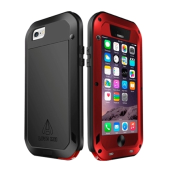 SUNSKY Silicone Metal Love Mei Metal Ultra-thin Waterproof Dustproof Shockproof Powerful Protective Case for iPhone 6 and 6S (Red)