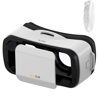 HUA LEJI VR Mini VR Box III Virtual Reality Glasses 3D VR HelmetCardboard for Smart Phone PK VR BOX + Gamepad(White) - intl