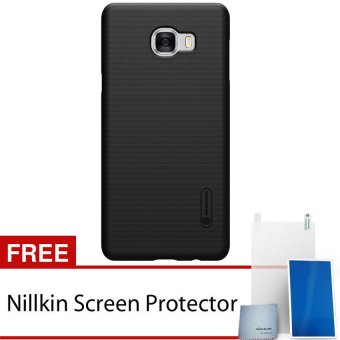 Nillkin For Samsung Galaxy C7 / C700 Super Frosted Shield Hard Case Original - Hitam + Gratis Anti Gores Clear