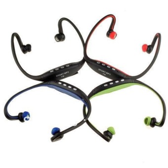 Sport Mp3 Earphone Neckband Slot Micro Sd - Headset Olahraga - Hitam