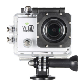 Full HD Wifi Action Sports Camera DV Cam 2.0�x9D LCD 12MP 1080P30FPS4XZoom 140 Degree Wide Lens Waterproof for Car DVR FPV PCCameraDivingBicycle (Silver)