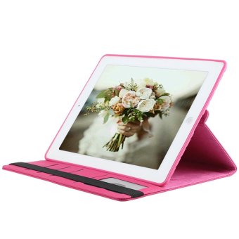 360 Degrees Rotating Stand PU Leather TPU Back Cover Case Protective Flip Folio Detachable Soft Rubber Cover for iPad 2 / 3 / 4 - intl