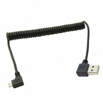 CY Chenyang Right Angled 90 degree USB 2.0 Micro Male to Reversible Angled A Type Male Stretch Data Cable for Tablet & Cell Phone