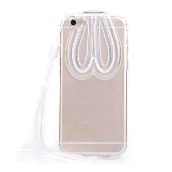 Flexible Slim Stand Clear Rear Protective Case Cover for iPhone 6 Plus / iPhone 6S Plus (Clear White)