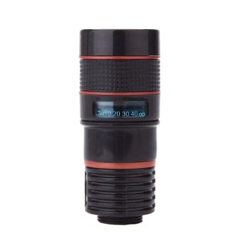 Universal 8X Zoom Optical Clip Telephoto Telescope Lens Mobile Cell Phone (Black) - intl