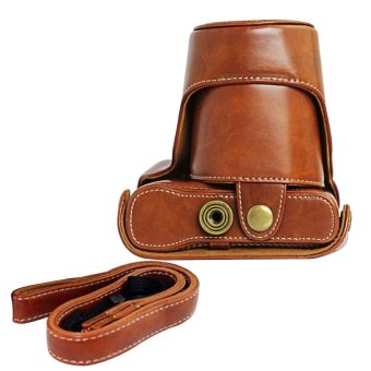 Mini Portable Detached Camera Protector PU Leather Camera Protective Case Bag with Adjustable Strap Belt for Fujifilm X‑A3 Cameras Brown - intl