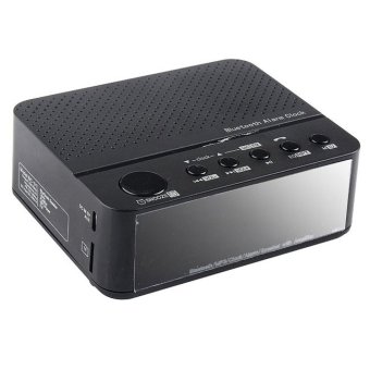 Digital Desktop Bluetooth Speaker Alarm Clock - KD-66 - Black