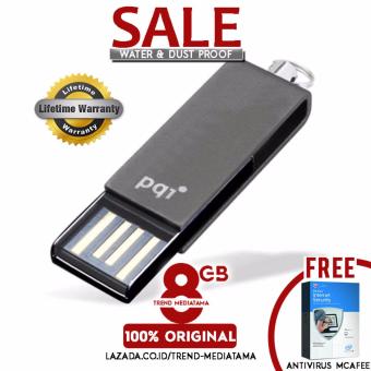 Original 100% Flashdisk 8GB Pqi i813L USB 2.0 COB Technology Waterproof & ShockProof ( Anti Air dan Anti Banting ) Hitam Gratis Antivirus MC Afee