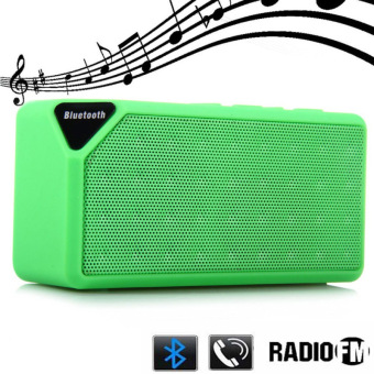 Mini X3 Wireless Bluetooth Speaker TF USB FM AUX Portable Speakers with Mic Free Call for Android IOS(Green) - intl