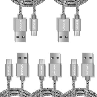 Wavlink 5pcs Micro USB Cable 3.3ft/1m, Wavlink Premium Nylon Braided USB 2.0 A Male to Micro B Data Sync and Charging Cable with Aluminum Connector for Samsung, HTC, Most Android Tablets and Cell Phones - intl