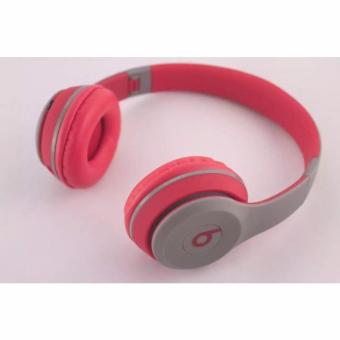 Headset Bluetooth Beats Stn-019 - Abu abu Merah
