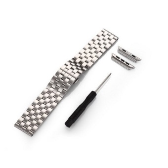Bluesky Apple Watch Band, 42mm Solid Stainless Steel Watch Strap for iWatch, Metal Replacement Wrist Band with Classic Buckle fits Apple Watch, Sport & Edition, Silver (Intl)