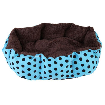 HomeGarden Cute Pet Bed Soft Flannel Warm Blue