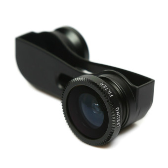 Lesung Fisheye 3 in 1 Photo Lens Quick Change Camera for iPhone 5 - LX-S001 - Hitam