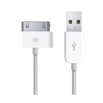 Kabel Charger iPhone 4/4S dan Kabel Data - Putih