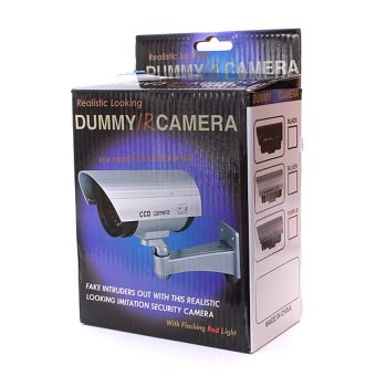 HDL Black Led Outdoor Surveillance Fake Dummy CCTV Security Camera 