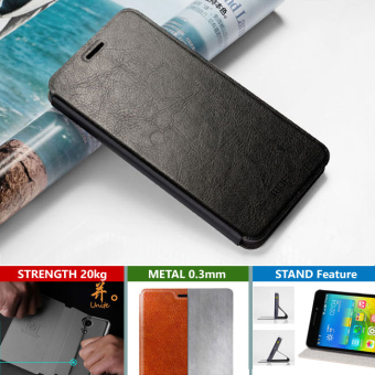 MOFI Soft Leather Flipcase Cover Samsung Galaxy J3 - Hitam