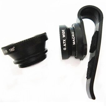Lesung Universal Lens Kit Fisheye 3 in 1 for Smartphone LX-P301 - Hitam