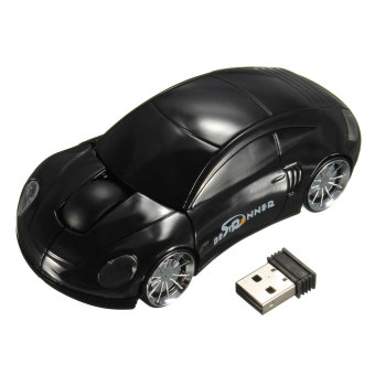 Bestrunner 2.4GHz Wireless USB Optical Car Mouse Mice Cordless for PC Laptop (Black)