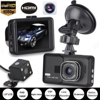 HD 1080P Dual Lens Camera Car DVR Vehicle Video Recorder Rear Dash Cam G-sensor - intl
