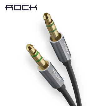ROCK Male to Male 3.5mm Universal Auxiliary Audio Stereo AUX Cable for 3.5mm Headphones iPhone Android Phones-Grey - intl
