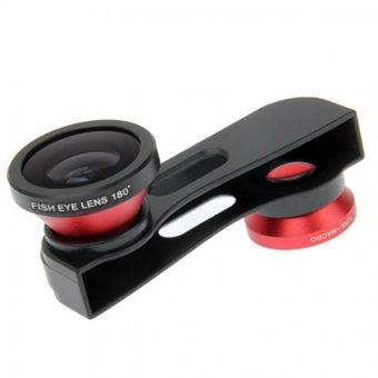 Lensa Fisheye Wide Angle Lens 180 Degree + Detachable Wide and Macro Lens for iPhone 5 - Hitam
