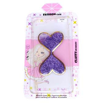 Fashion Case Glitter Love Casing for iPhone 6 Plus - Purple