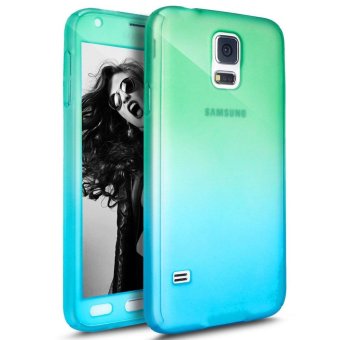 Ultra Thin 360 Degree Full Body Coverage Protection Gradient Ramp Vibrant Colorful PC Hard Slim Case with Tempered Glass Screen Protector for Samsung Galaxy S5 （Multicolor） - intl