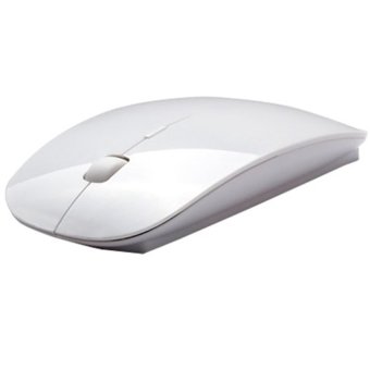 USB Mini Optical Mouse Wireless with Crystal Box packing 1600 DPI Model M019 - (White)