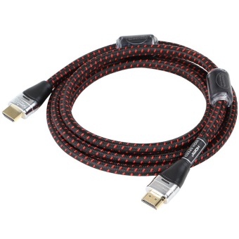 CHOSEAL HYWL001 2.0 Version High-speed 18Gpbs HDMI-HDMI Three Layers Shielding 1.8M HDMI Digital HD Line/Cable with 24k Gold Plated Connector Black+Red - intl