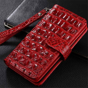 Luxury Wallet Flip Pu leather Case Cover For iPhone 6/6s Plus 5.5 Inch Case 3D Crocodile Cell Phone Bag With Card Holder(Red) - intl