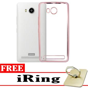 Softcase Silicon Jelly Case List Shining Chrome for Lenovo A7700 - Rose Gold + Free iRing