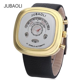 S&L JUBAOLI 1130 Male Quartz Watch Creative Square Dial Rotatable Numerals Scale Wristwatch (White) - intl