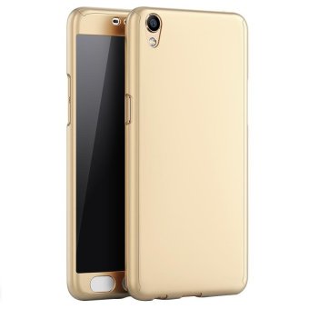 360 Full Body Coverage Protection Hard Slim Ultra-thin Hybrid Case Cover & Skin with Tempered Glass Screen Protector for OPPO R9 Plus (Gold) - intl