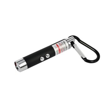 3-in-1 mainan gantungan kunci senter LED UV-portabel penunjuk Laser (hitam)