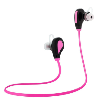RQ7 Bluetooth Headphone In-ear Stereo Headset Outdoor Sport Music Earphone Hands-free w/ Mic Rose-red for Running Gym Exercise