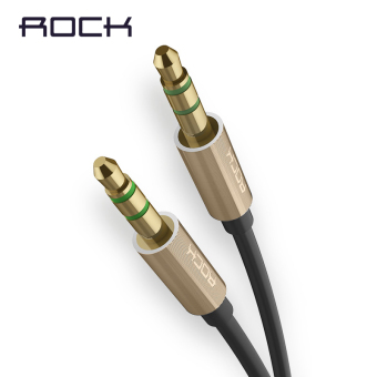 ROCK JACK 1M Male to Male 3.5mm to 3.5mm Universal Gold Plated Auxiliary Audio Stereo Cable AUX Cord Jack to Jack Device-Gold - intl