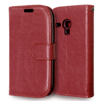 Moonmini PU Leather Flip Stand Cover for Samsung Galaxy S3 Mini i8190 (Brown)