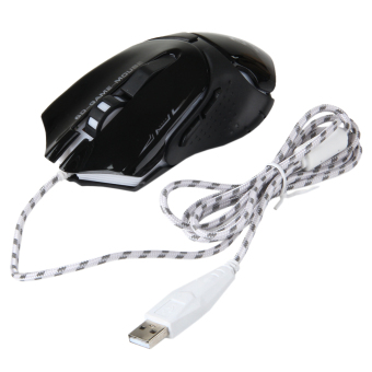 ZUNCLE JEQANG JM-1969 800/1200/1800/2000DPI Professional 7 Colour Dazzle Light Gaming Optical Mouse - Black