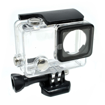 Dazzne Waterproof Flat Button Housing Case For GoPro Hero 4 - DZ-307 - Black