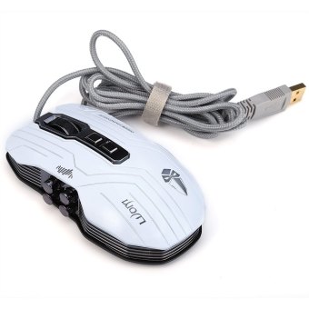 LUOM G5 9D Button 3200 DPI Optical Vibration Wired Gaming Mouse (White)