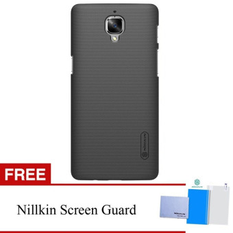 Nillkin For OnePlus 3 / A3000 Super Frosted Shield Hard Case Original - Hitam + Gratis Anti Gores Clear