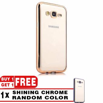 BUY 1 GET 1 | Softcase Silicon Jelly Case List Shining Chrome for Samsung Galaxy J7 2016 (J710) - Gold + Free Softcase List Chrome Random Color