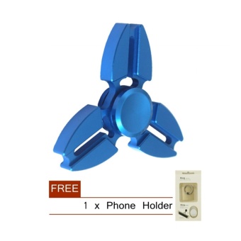 EDC Metal Hand Spinner Fidget Cube Toy + FREE Gift (Blue) - intl