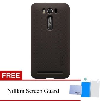 Nillkin Frosted Shield Hard Case Original untuk Asus Zenfone 2 Laser 5.inch (ZE500KL) - Coklat + Gratis Nillkin Screen Protector