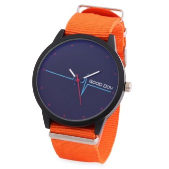 S&L Unisex Quartz Watch Detachable Canvas Strap Luminous Pointer Heartbeat Pattern Dial Wristwatch (Blue) - intl