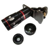 Lesung Universal Cat Clip Fisheye with 10X Zoom Telephoto Lens Kit 4 in 1 - LX-U401