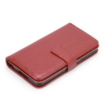 LALANG Business PU Leather Wallet Phone Case Flip Stand For Samsung S5 (Brown)